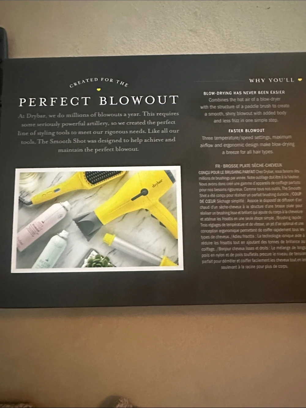 NWT Drybar The Smooth Shot Paddle Brush Blow Dryer